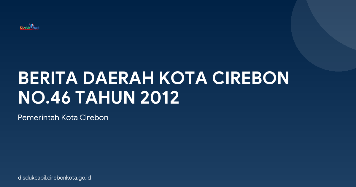 BERITA DAERAH KOTA CIREBON NO.46 TAHUN 2012