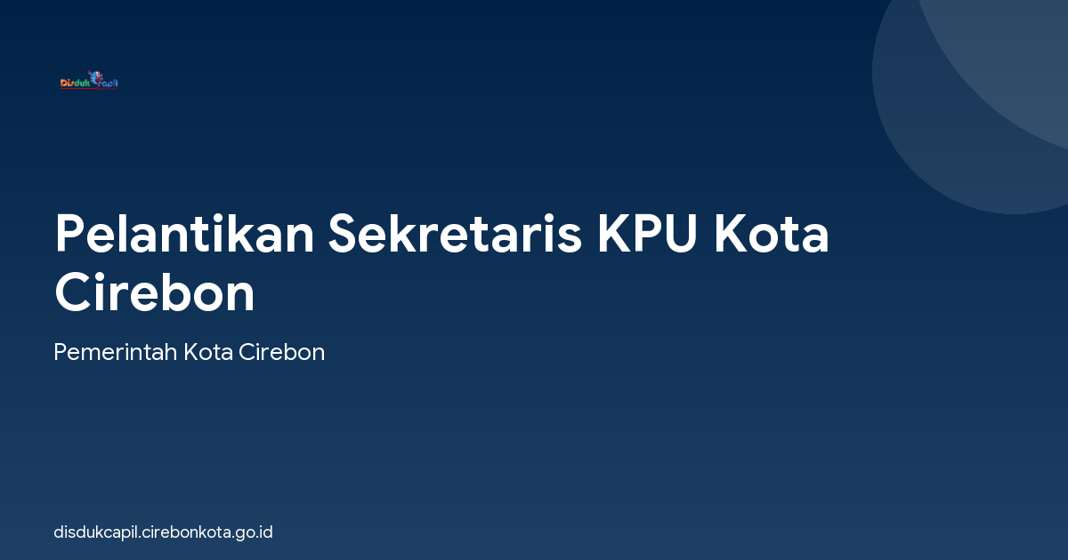 Pelantikan Sekretaris KPU Kota Cirebon