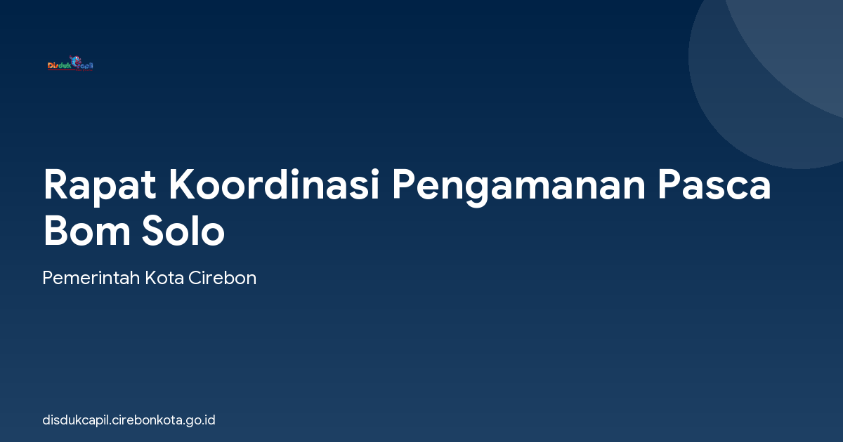 Rapat Koordinasi Pengamanan Pasca Bom Solo