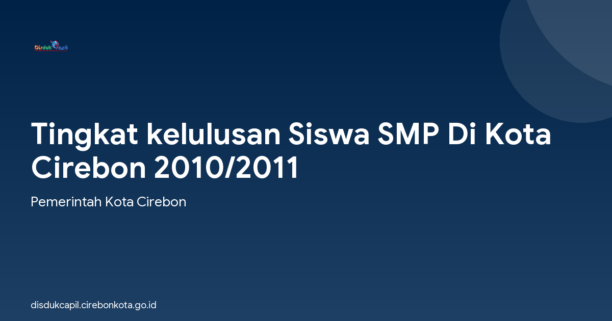 Tingkat kelulusan Siswa SMP Di Kota Cirebon 2010/2011