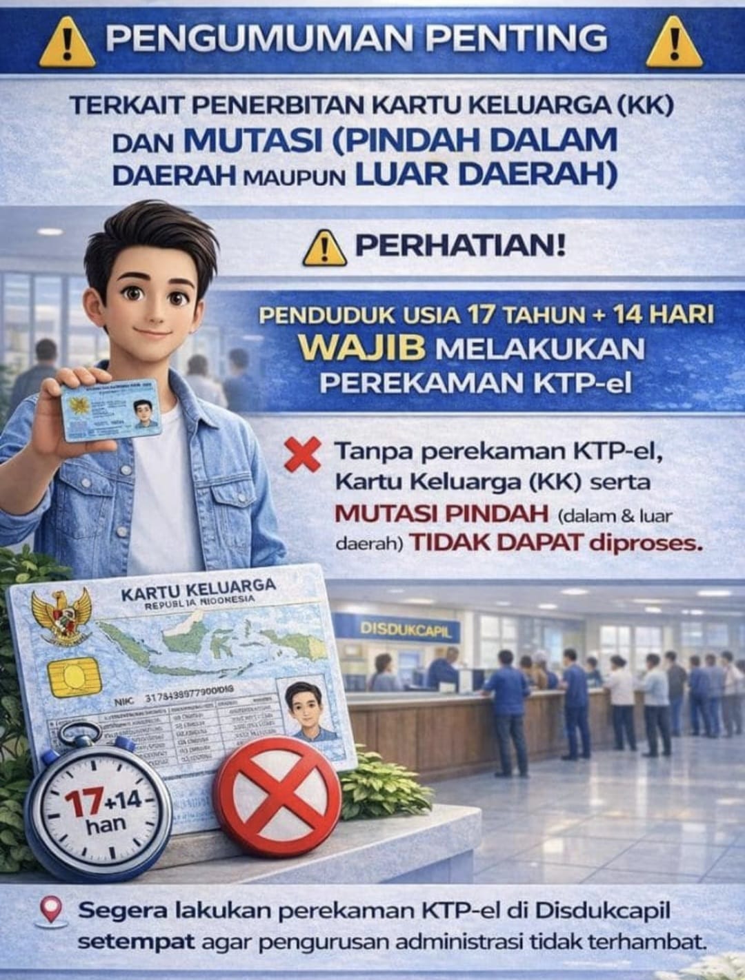 Pengumuman Penerbitan Kartu Keluarga dan Mutasi Pindah