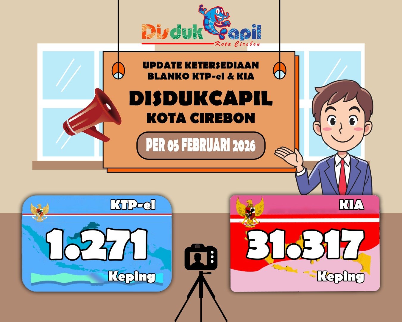 Stok Blanko KTP-el dan KIA Tanggal 05 Februari 2026